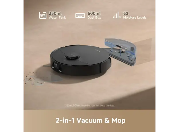 მტვერსასრუტი Dreame Robot Vacuum D20 Pro Plus Black (RLD43SD), 4 image