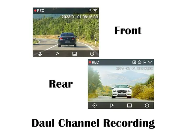 მანქანის ვიდეო რეგისტრატორი Xiaomi 70Mai A200-1 + RC11, FHD, Built in WiFi, 130°, Dash Cam Set, Black, 4 image