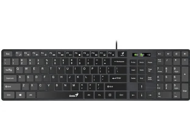 კლავიატურა და მაუსი Genius, Keyboard Slim SlimStar C126, RU, USB Black GK-21003, 3 image