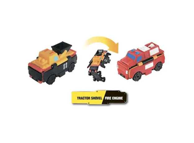 სათამაშო მანქანა TransRacers Tractor Shovel & Fire Engine, 3 image