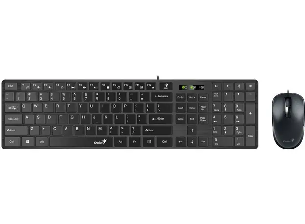 კლავიატურა და მაუსი Genius, Keyboard Slim SlimStar C126, RU, USB Black GK-21003