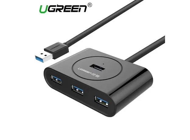 USB ჰაბი UGREEN CR113 (20291) NEW USB 3.0 4 Ports Hub with 2.0 OTG Black 1M