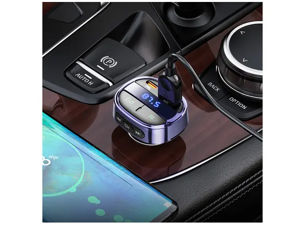 მანქანის დამტენი Hoco E70 PD30W+QC3.0 car BT FM transmitter Magic Night, 5 image