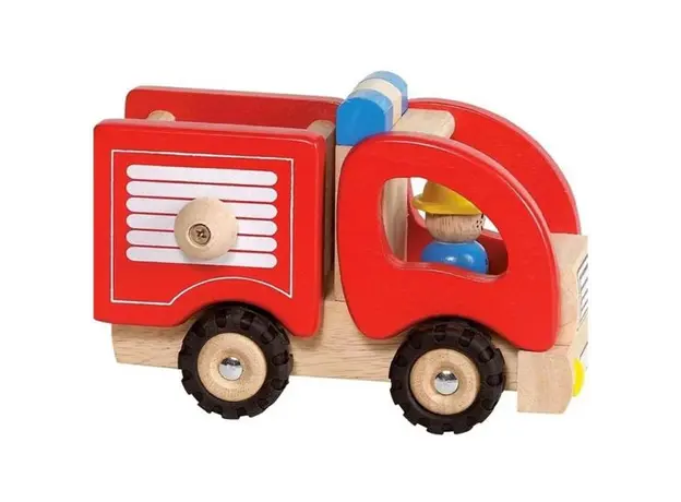 ხის სახანძრო მანქანა goki Machine wooden Fire (red) 55927G, 2 image