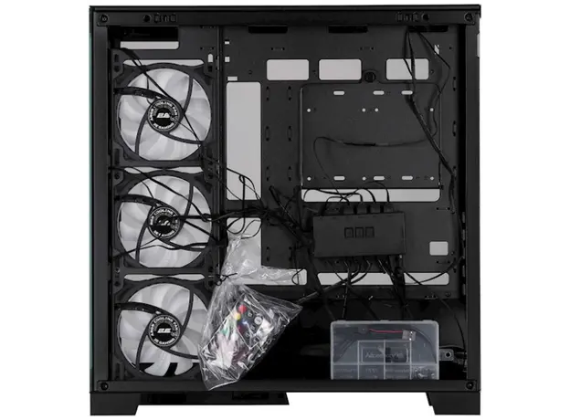 ქეისი 2E Gaming Computer case Fantom GK701B, without PSU, 2xUSB 3.0, 1xUSB Type-C, 4x120mm ARGB, controller with remote, TG Side/Front Panel, mATX, Black, 5 image