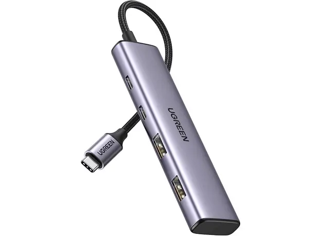 USB-C ჰაბი UGREEN CM473 (15395), Type-C, USB, Hub, Grey, 2 image