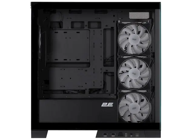 ქეისი 2E Gaming Computer case Fantom GK701B, without PSU, 2xUSB 3.0, 1xUSB Type-C, 4x120mm ARGB, controller with remote, TG Side/Front Panel, mATX, Black, 4 image