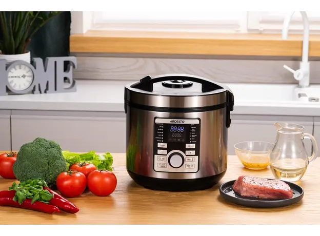 მულტისახარში Ardesto multicooker, 860W, bowl-5l, electronic control, recipes book, iron/plastic, silver, 3 image