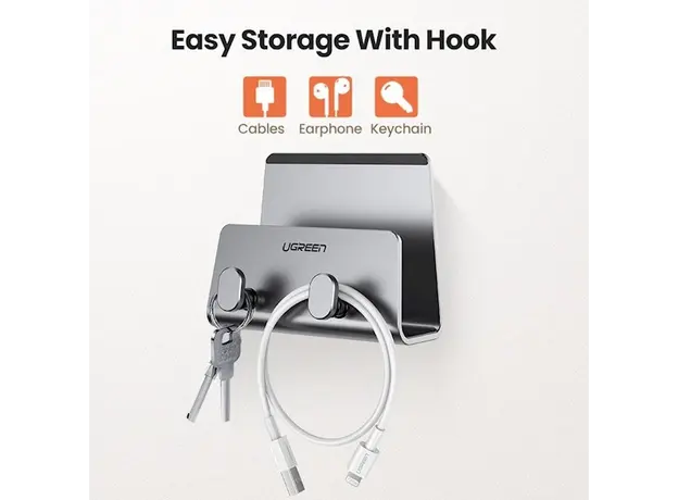 მობილურის დამჭერი UGREEN LP193 (70584), Wall Mount, Phone Holder, Grey, 3 image