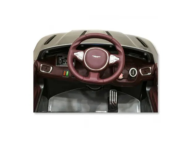 ბავშვის ელექტრო მანქანა ASTON MARTIN DB11 კაუჩუკის საბურავებით და ტყავის სკამით, 5 image