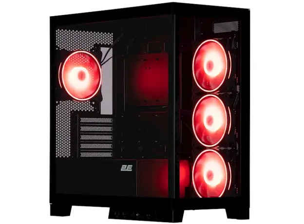 ქეისი 2E Gaming Computer case Fantom GK701B, without PSU, 2xUSB 3.0, 1xUSB Type-C, 4x120mm ARGB, controller with remote, TG Side/Front Panel, mATX, Black, 3 image