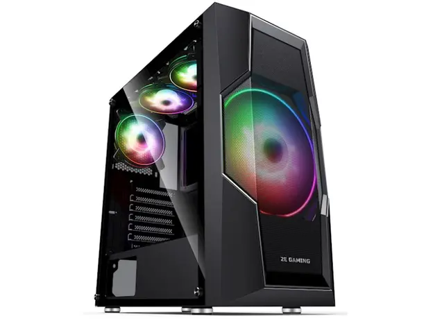ქეისი 2E GAMING Computer case  TURBO (G2057B) , MidT, 2xUSB2.0,1xUSB3.0, 1x200+3x120ARGB,TG (side panel),without PSU,black