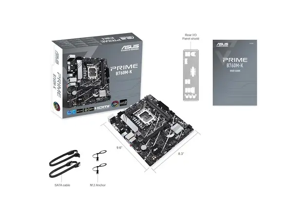 დედა დაფა ASUS Motherboard PRIME B760M-K s1700 B760 2xDDR5 M.2 HDMI D-Sub mATX, 5 image