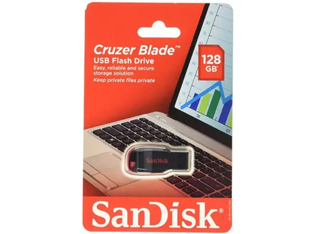 USB ფლეშ მეხსიერება SanDisk Cruzer Blade 128GB SDCZ50-128G-B35, 3 image