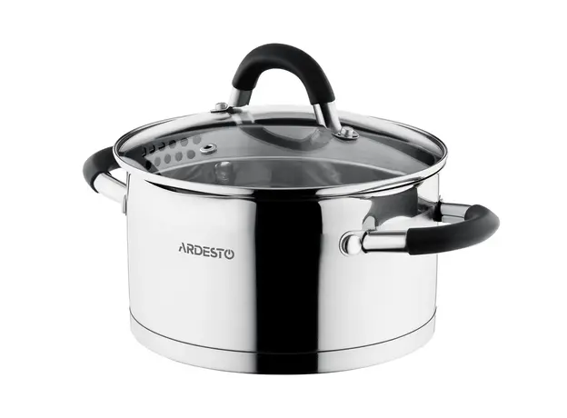 ქვაბების ნაკრები Ardesto Cookware set Gemini Monza with drain, 6pcs, stainless steel, 4 image