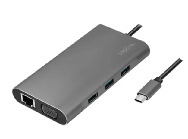 დოკ სადგური Logilink UA0383 USB3.2 Docking Station USB-C 10-Port PD Silver