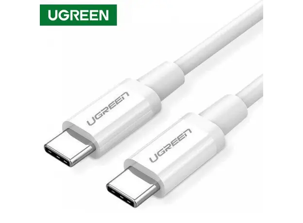 USB კაბელი UGREEN 60518 USB 2.0 C M/M ABS Cover 1m (White)