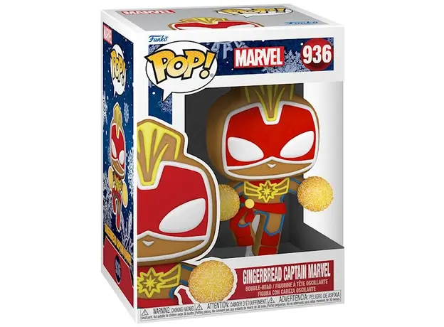 სათამაშო საკოლექციო ფიგურა Funko POP! Bobble Marvel Holiday Gingerbread Captain Marvel 50661, 2 image