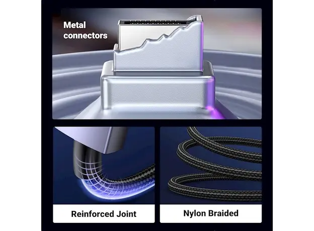 ვიდეო კაბელი UGREEN DP118 (15384), 16K DisplayPort To DisplayPort, 2m, Grey/Black, 4 image