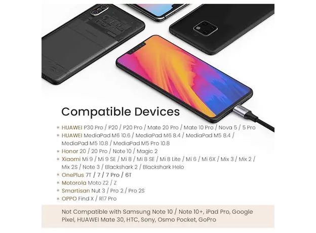 აუდიო ადაპტერი UGREEN AV144 (30732), Type C Male To 2x3.5 mm Female, Audio Cable, 25cm, Space Gray, 5 image