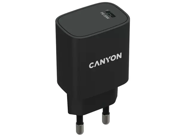 ადაპტერი Canyon 20W wall charger CNE-CHA20B02 USB-C Black, 2 image