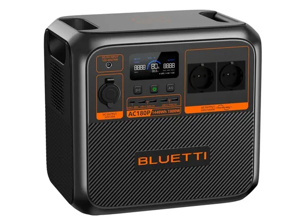 ელექტრო სადგური Bluetti AC180P, 1440Wh, USB-C, USB-A, Power Station, Black, 4 image