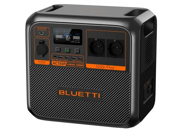 ელექტრო სადგური Bluetti AC180P, 1440Wh, USB-C, USB-A, Power Station, Black, 5 image