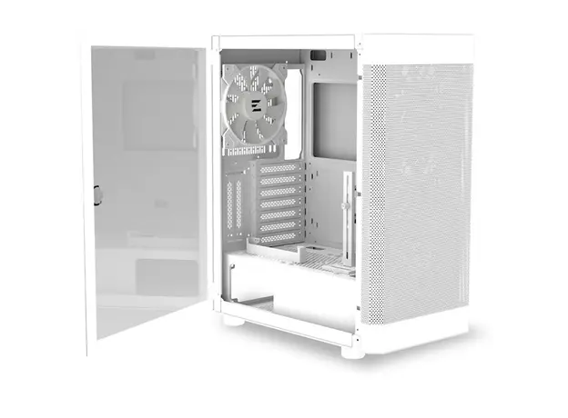 ქეისი Zalman PC case I4 TG without PSU, 2xUSB3.0, 1xUSB2.0, 4x140mm RGB, VGA 320mm, LCS ready, TG Side Panel, ATX, white, 5 image