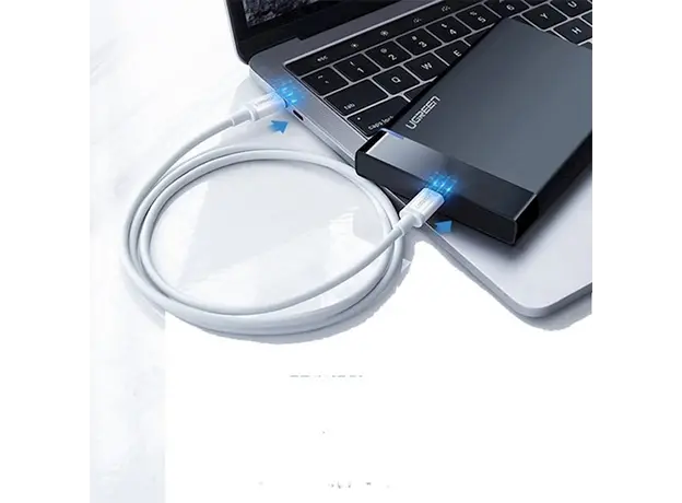 USB კაბელი UGREEN 60518 USB 2.0 C M/M ABS Cover 1m (White), 4 image
