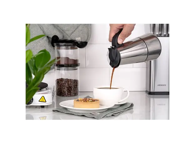 ყავის მადუღარა Ardesto Coffee Maker Gemini Apulia, 0.2l, 4 cups, stainless steel, 5 image