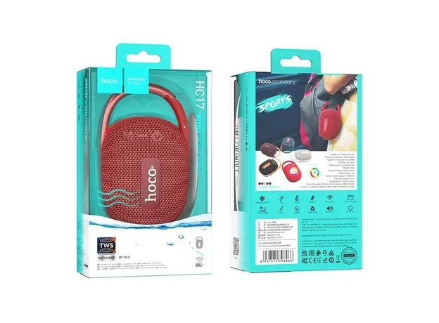 დინამიკი Hoco HC17 Easy joy sports wireless speaker Red, 3 image