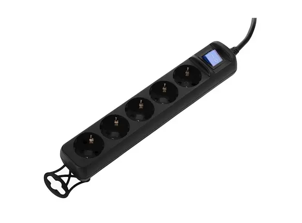 დენის გამანაწილებელი 2E 2E-U05ESM1.8B, 5 Socket, 1.8m, Black, 5 image