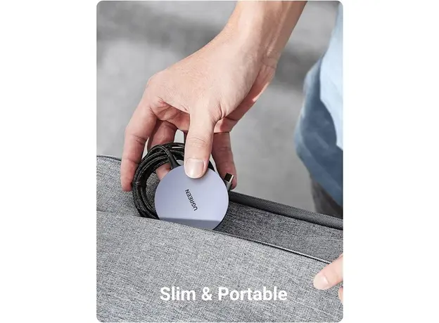 უსადენო დამტენი UGREEN CD245 (30233), MFA MagSafe 15W, Type-C to Magnetic Wireless Charger, Gray, 5 image