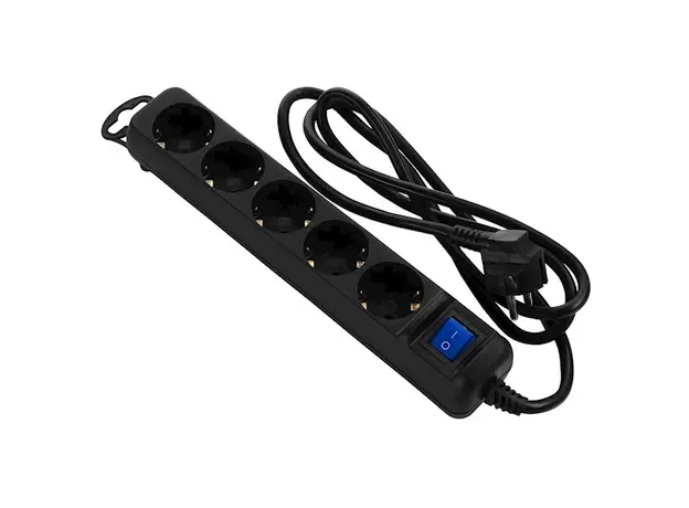 დენის გამანაწილებელი 2E 2E-U05ESM3B, 5 Socket, 3m, Black, 2 image