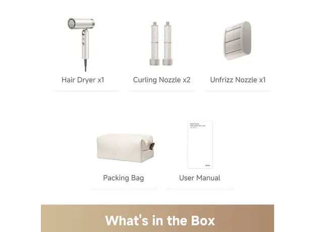 თმის საშრობი Mova Flip10 Pearl White (AMFL10), 4 image