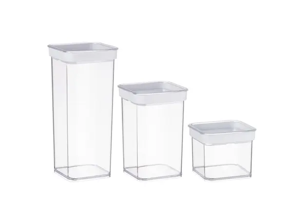 კონტეინერის ნაკრები Ardesto Food storage containers Fresh, 3pcs, plastic, white, 2 image
