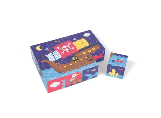 სათამაშო კუბები Janod Cubes made of pasteboard Pirates J02984, 3 image
