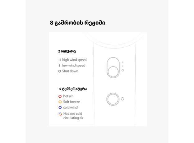 თმის საშრობი ALLX AXH-015G, 1600W, High Speed Hair Dryer, Negative Ionic, Turbo, Gray, 7 image