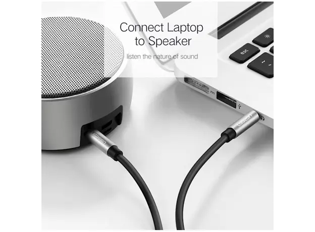 აუდიო კაბელი UGREEN AV119 (10733), 3.5mm Male to 3.5mm Male Cable, 1m, Black, 4 image