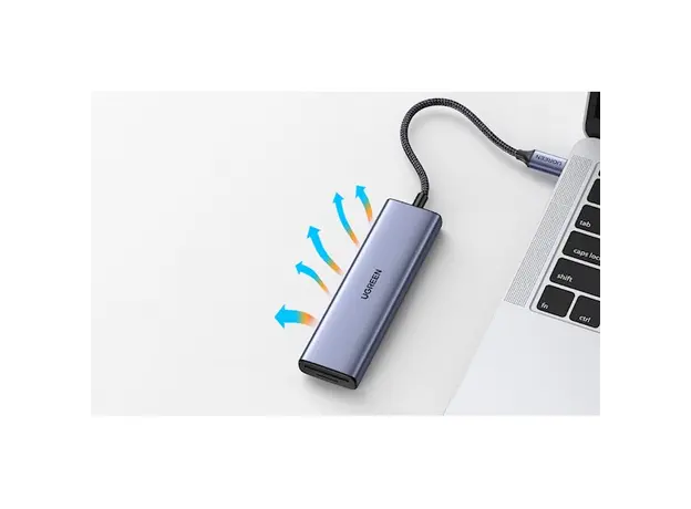USB-C ჰაბი UGREEN CM511 (20956A), Type-C, USB, HDMI, TF/SD, Hub, Grey, 5 image