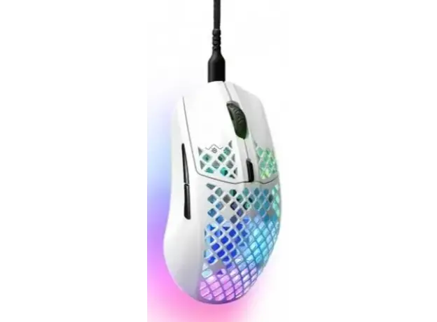 მაუსი SteelSeries Mouse Aerox 3, RGB, USB-A, Snow, 3 image
