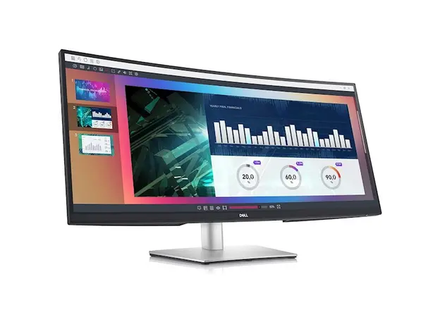 მონიტორი Dell 210-BFOB P3424WEB 34, 34", Curved Monitor, WQHD, IPS, HDMI, USB, USB-C, DP, Silver, 3 image
