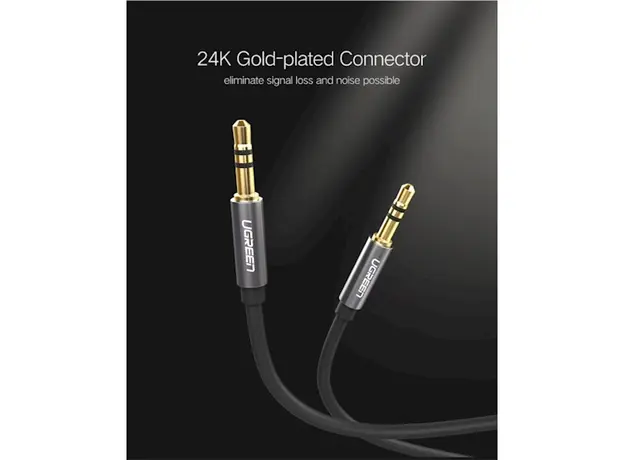 აუდიო კაბელი UGREEN AV119 (10733), 3.5mm Male to 3.5mm Male Cable, 1m, Black, 5 image