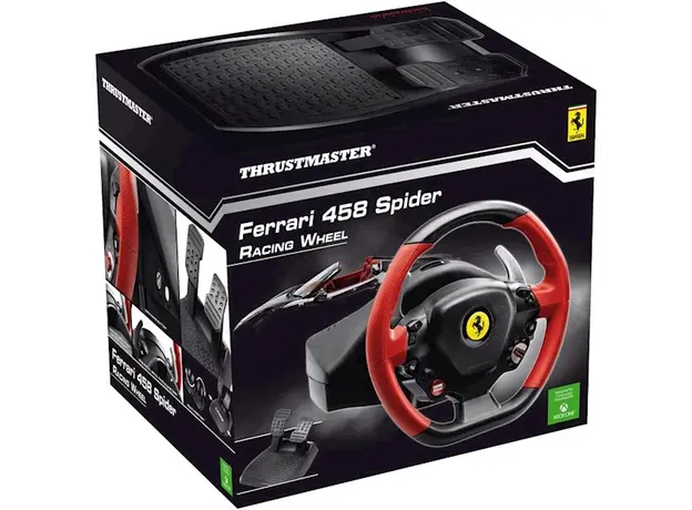 კომპიუტერული საჭე და პედლები Thrustmaster Ferrari 458, Xbox One, Black/Red, 6 image