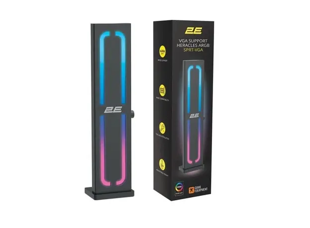 ვიდეო ბარათის დამჭერი 2E GAMING VGA support Heracles ARGB SPRT-VGA 5V 0.3A 1.5W 3pin ARGB Aluminum, black, 4 image