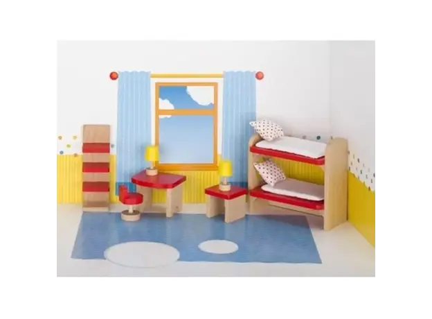 ხის ავეჯის ნაკრები goki Set for dolls Furniture for children's room 51719G, 3 image