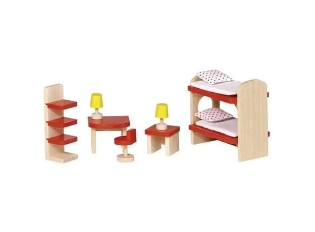 ხის ავეჯის ნაკრები goki Set for dolls Furniture for children's room 51719G