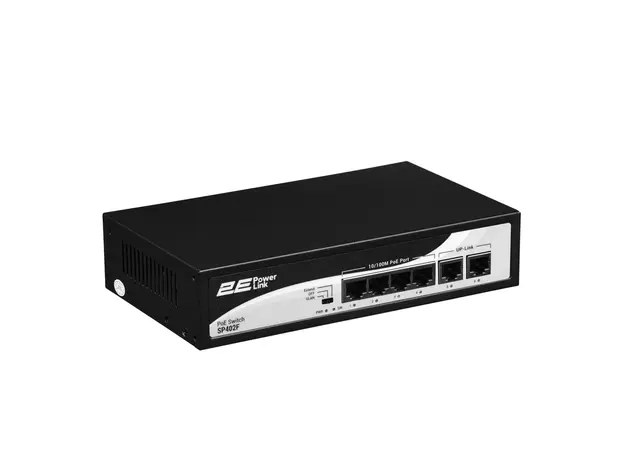 სვიჩი 2E PowerLink Switch SP402F 6xFE (4xPoE, 2xUplink), 55W, Unmanaged, 2 image