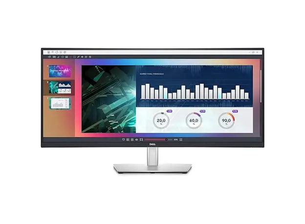 მონიტორი Dell 210-BFOB P3424WEB 34, 34", Curved Monitor, WQHD, IPS, HDMI, USB, USB-C, DP, Silver