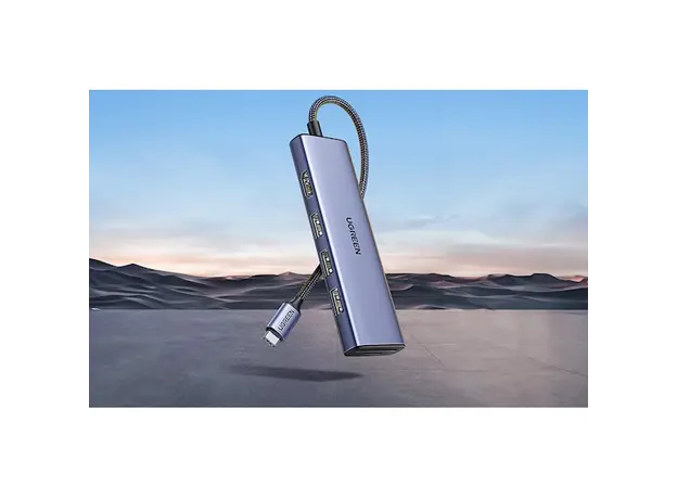 USB-C ჰაბი UGREEN CM511 (20956A), Type-C, USB, HDMI, TF/SD, Hub, Grey, 4 image